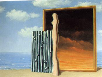 Rene Magritte : composition on a sea shorel
